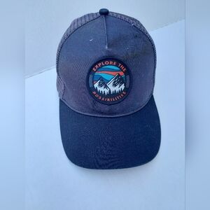 New GERRY Gray and Black Trucker Hat " EXPLORE"